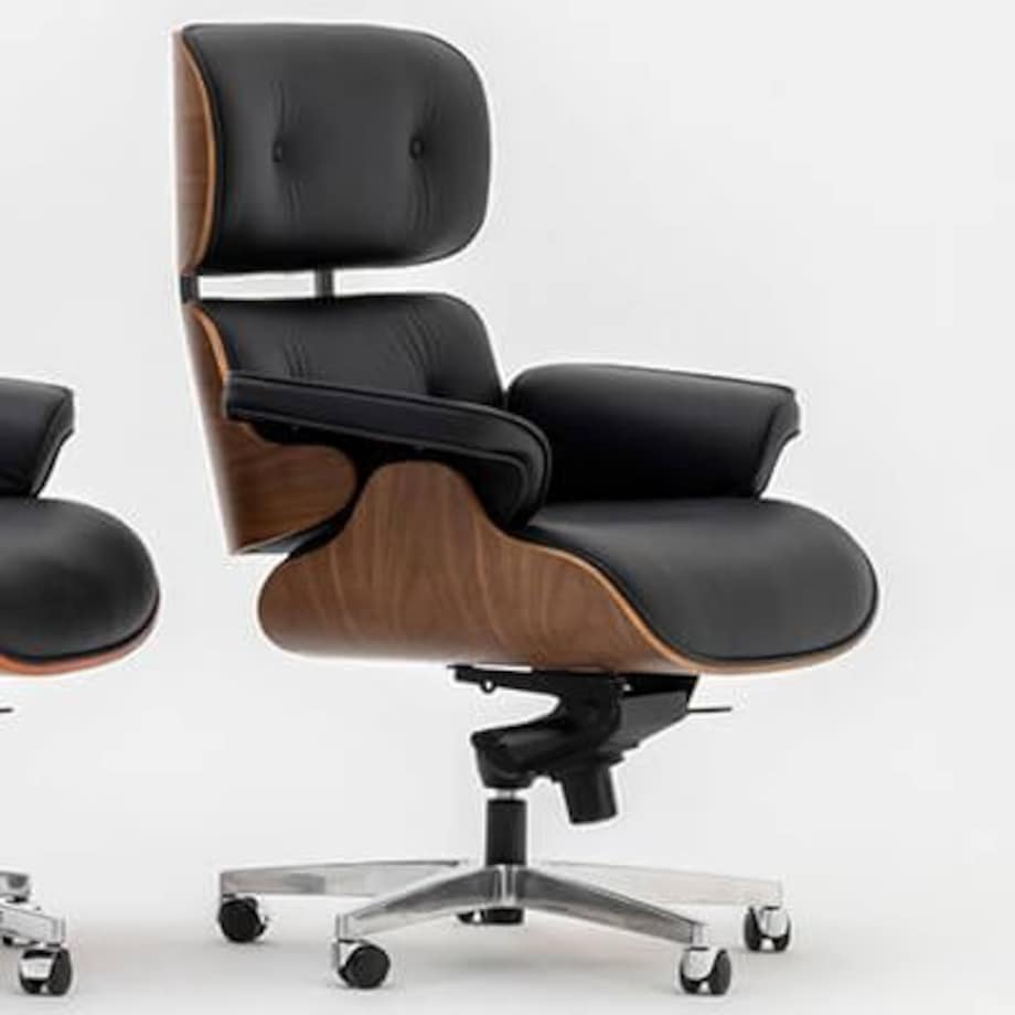 Regulowany fotel Lounge KH1501100156 Gubernator czarny orzech do biura