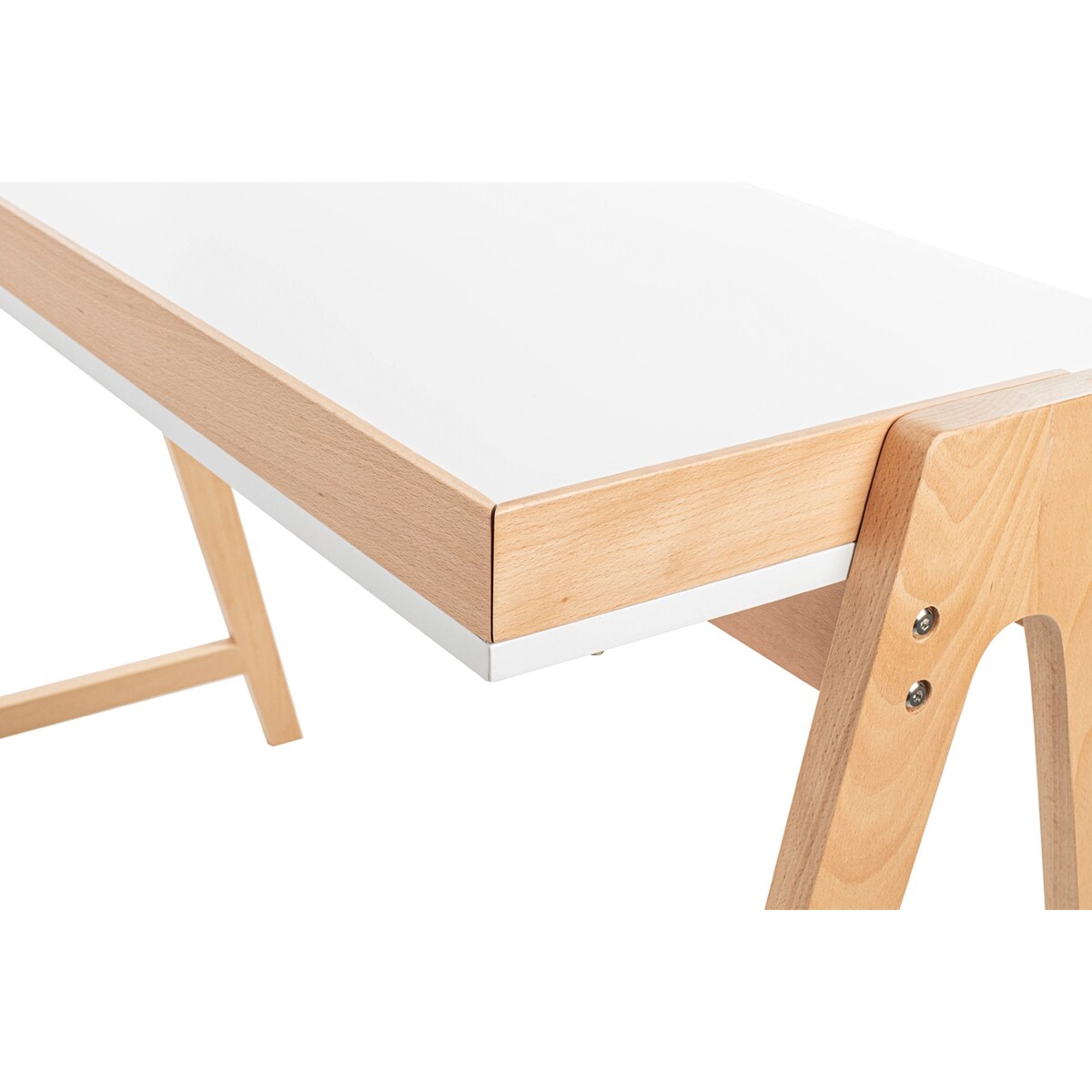 Biurko Compas KH010100934 King Home drewno bukowe białe