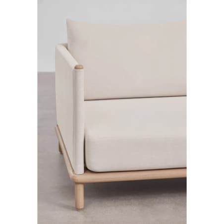 Zestaw ogrodowy: 3-osobowa sofa, 2 fotele i 2 okrągłe stoliki z drewna akacji Olivia