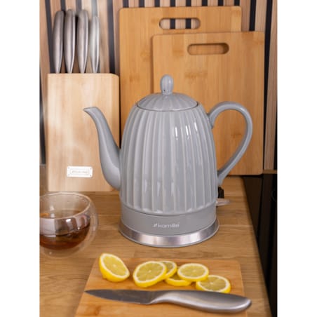 Czajnik elektryczny bezprzewodowy ceramiczny 1.5L szary KAMILLE