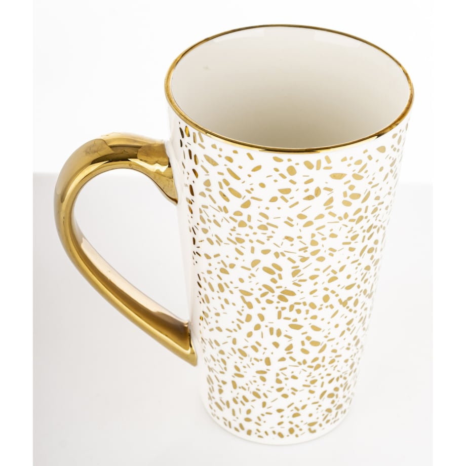 Kubek porcelanowy 450ml biało-złoty IRENA