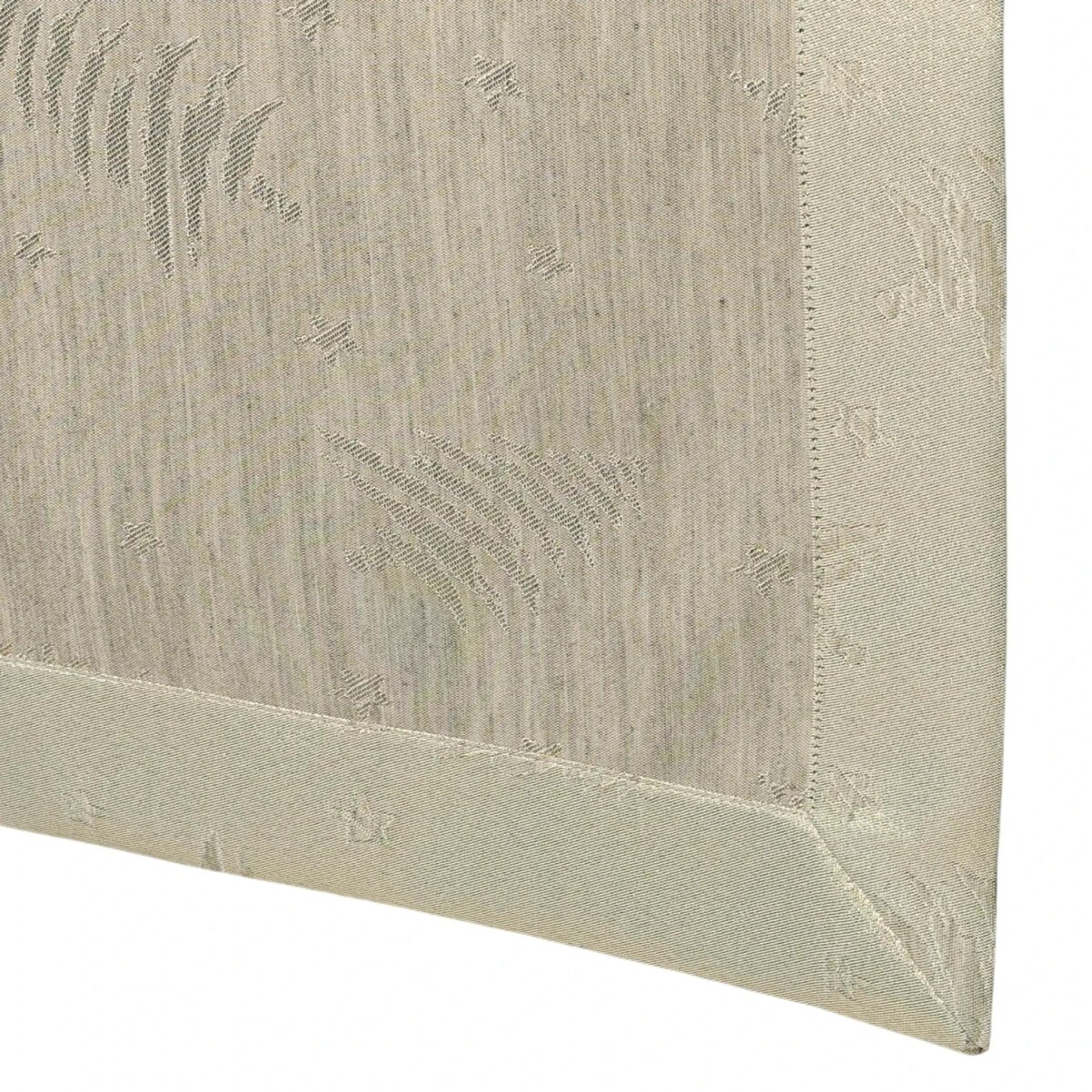 Bieżnik świąteczny w Złote Choinki i Gwiazdki z mankietem O5 beżowy - 40x160 cm - beżowy