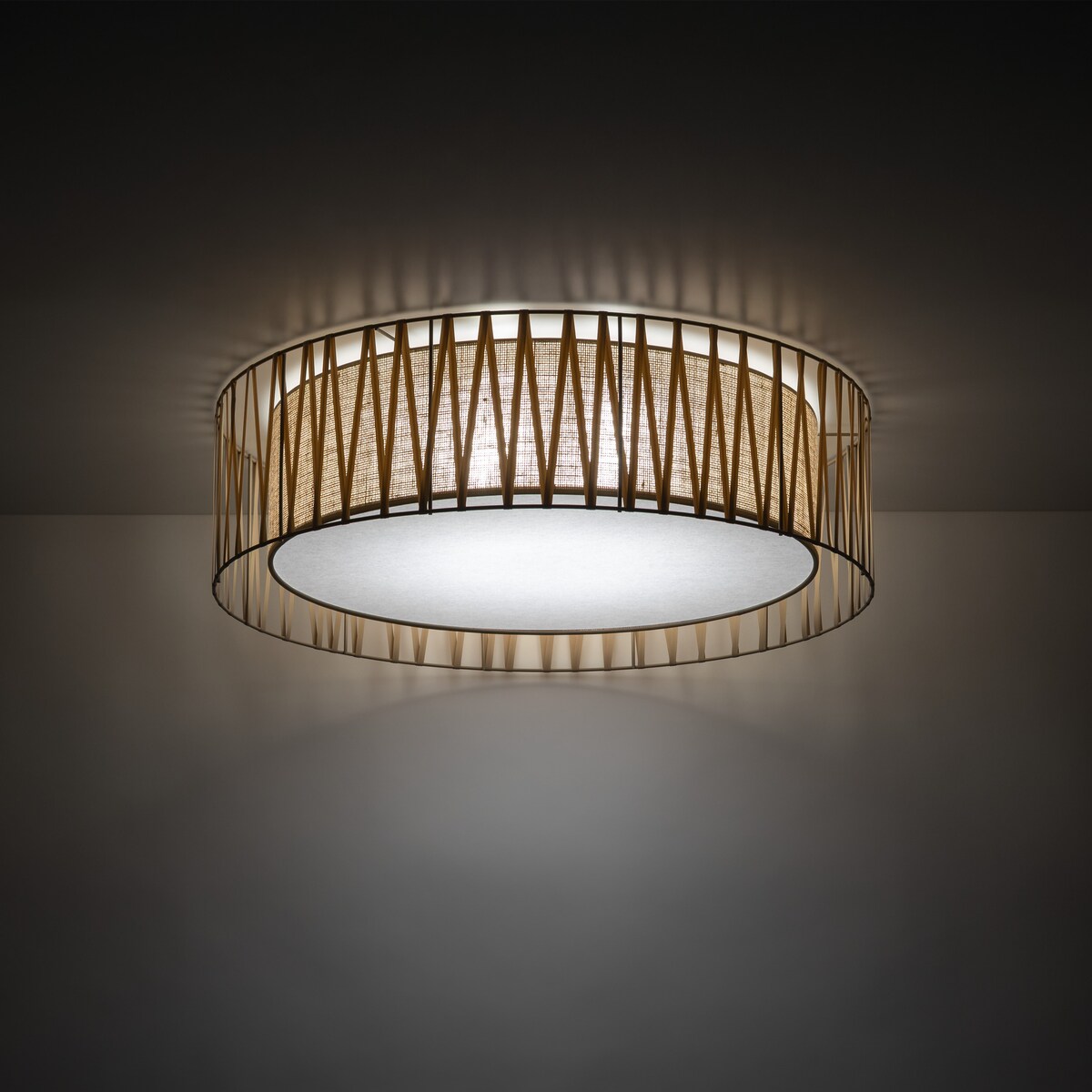 Lampa sufitowa TK Lighting HARMONY SABIA JUTA 11463, 6xE27, biało-beżowa, styl glamour i klasyczny
