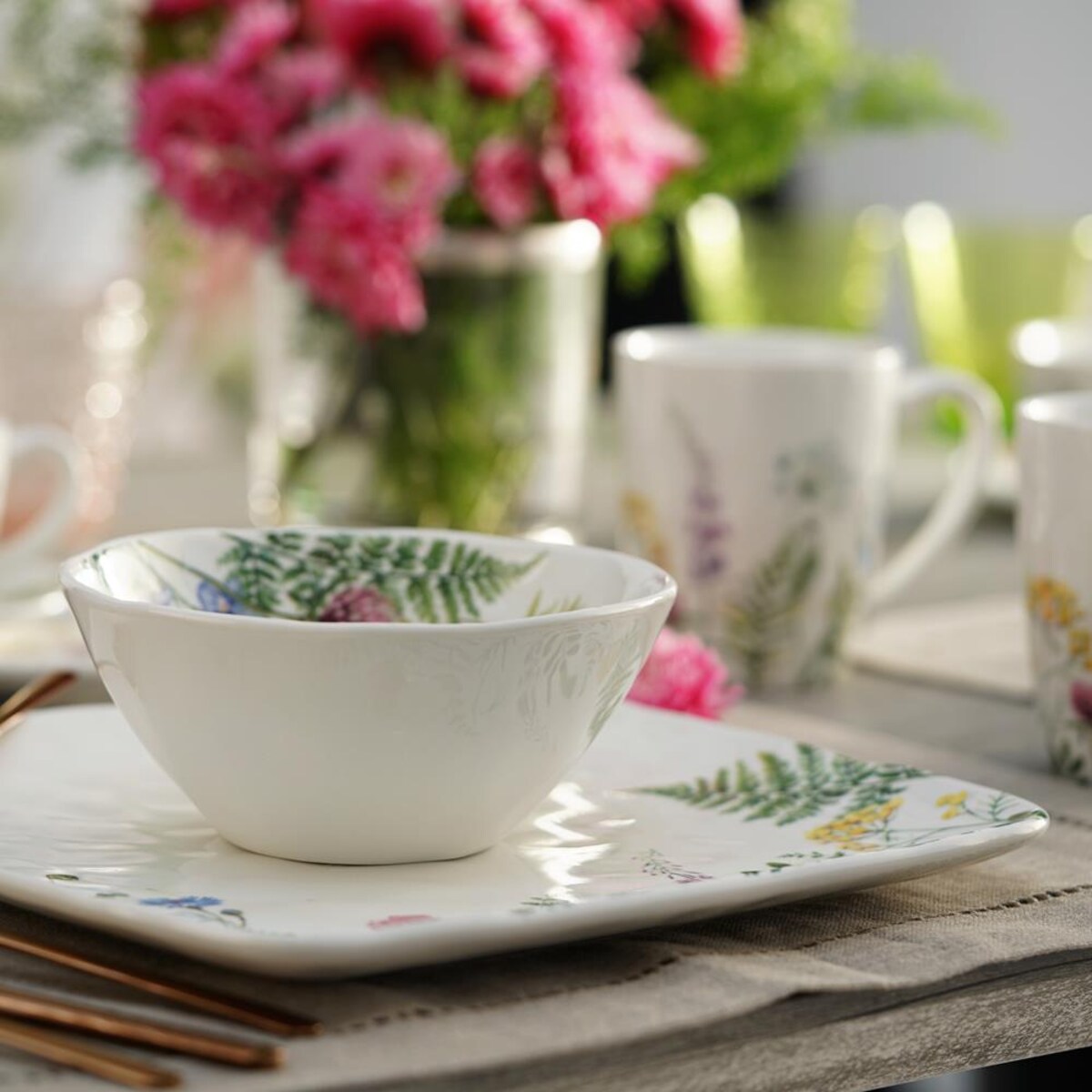 VILLA ITALIA Serwis obiadowy porcelanowy Komplet talerzy na 6 osób PROWANSJA