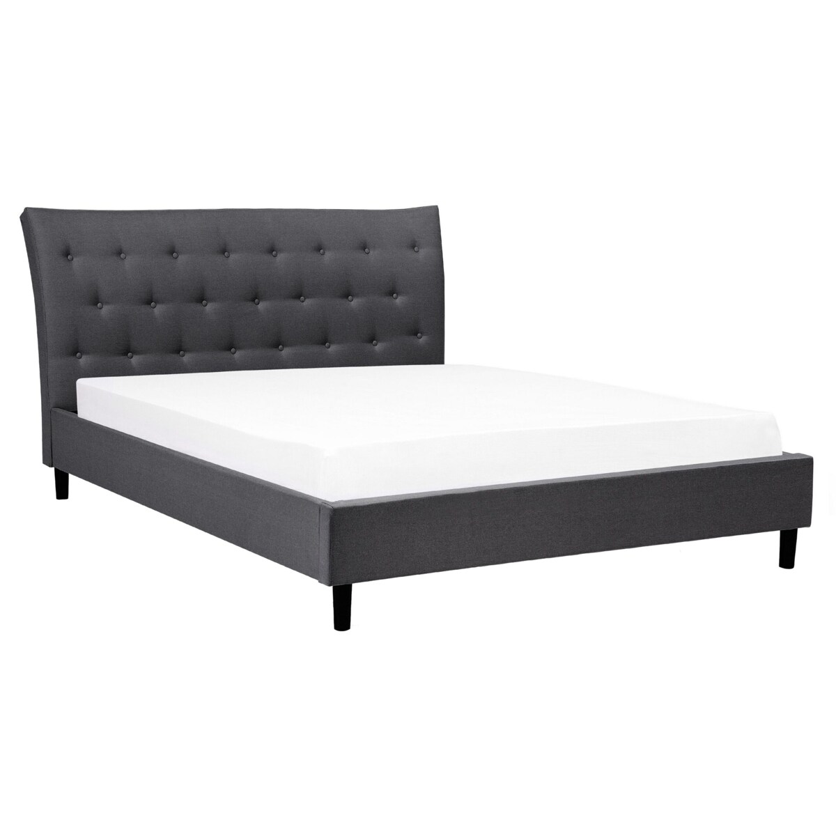 Łóżko tapicerowane 160 x 200 cm ciemnoszare SAVERNE