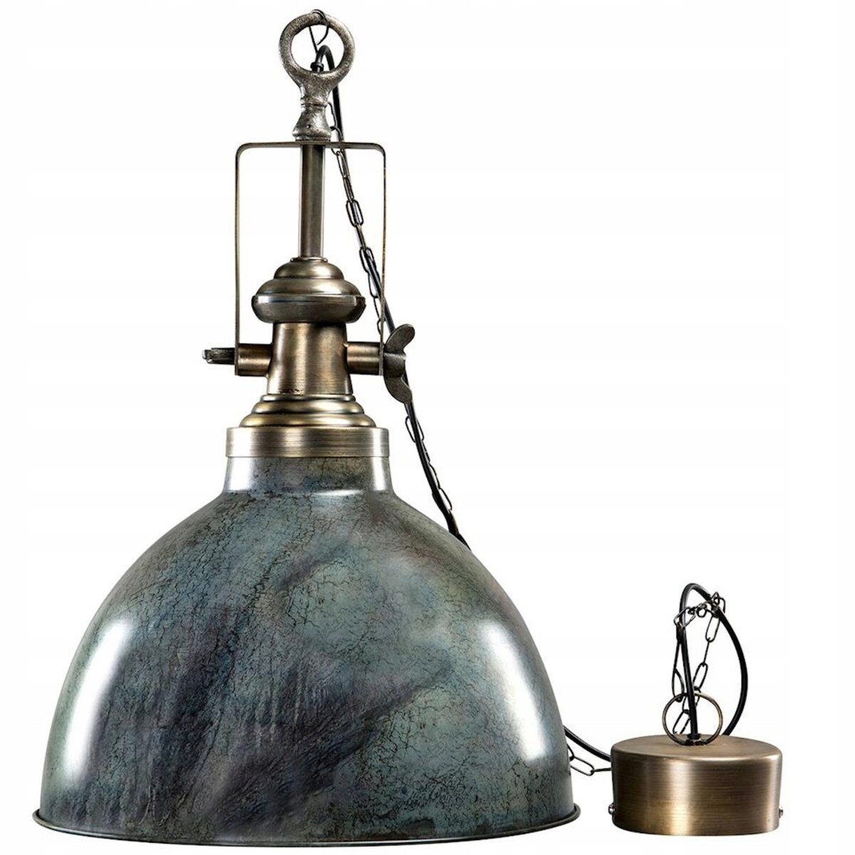 LAMPA SUFITOWA WISZĄCA NAD STÓŁ LOFT METALOWA IMITACJA MARMURU DUŻA 60cm