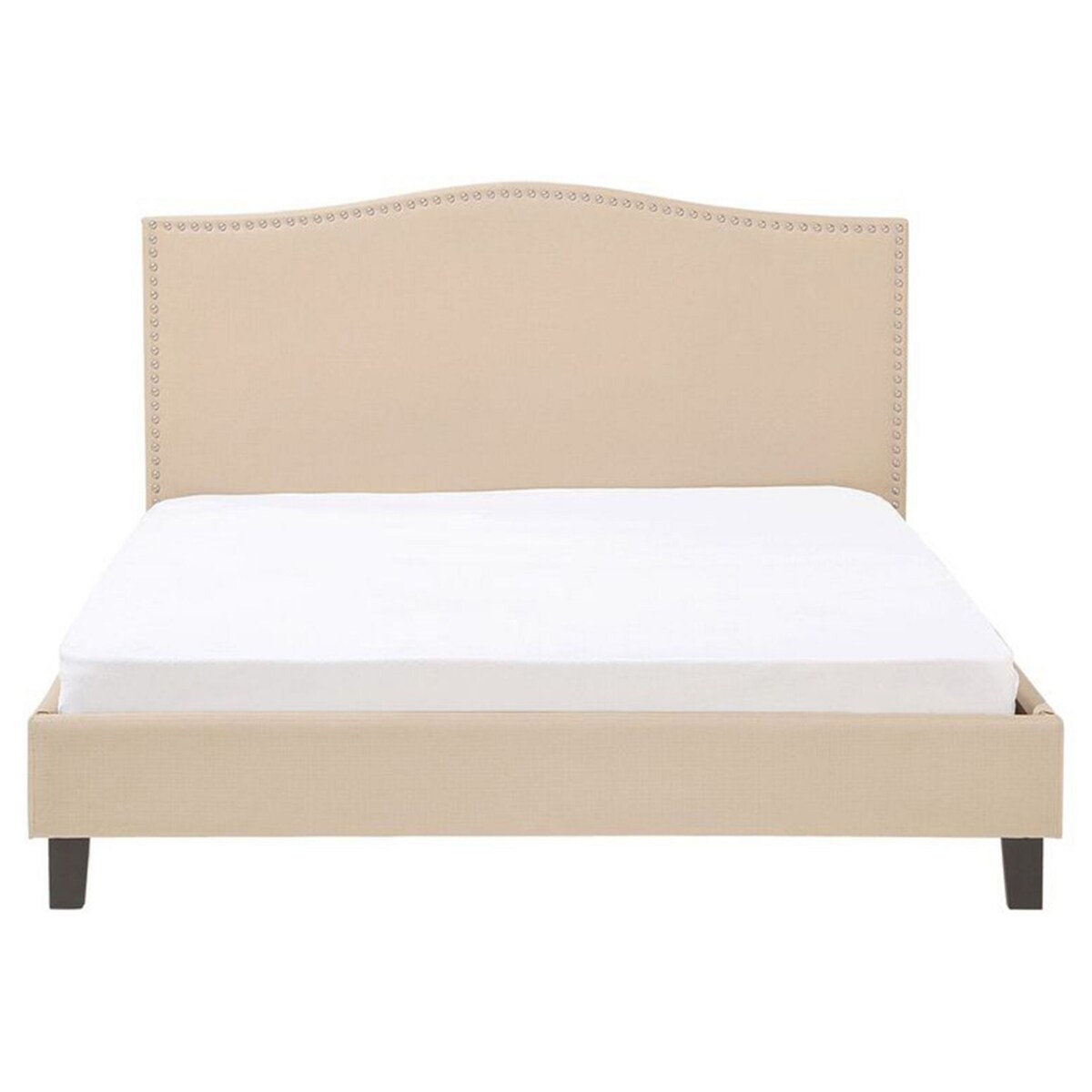 Łóżko tapicerowane 160 x 200 cm beżowe MONTPELLIER