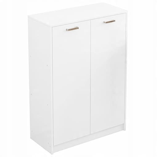 Regał biurowy 2-drzwiowy z półkami słupek szafka stojąca biały loft 108 cm