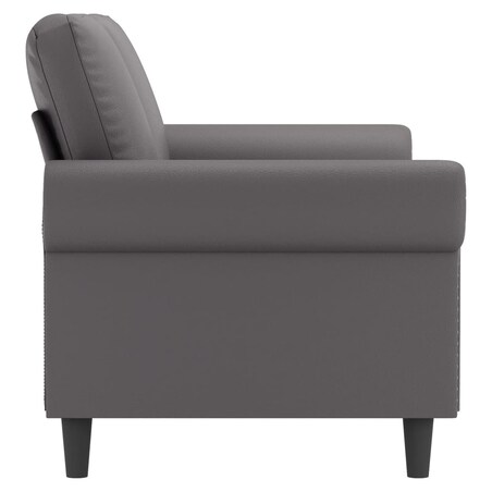 vidaXL 2-osobowa sofa, szary, 140 cm, sztuczna skóra