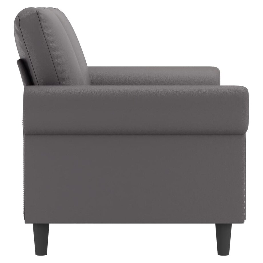 vidaXL 2-osobowa sofa, szary, 140 cm, sztuczna skóra
