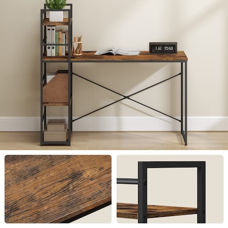 Biurko Komputerowe Max 4.0 Rustykalny, Czarny