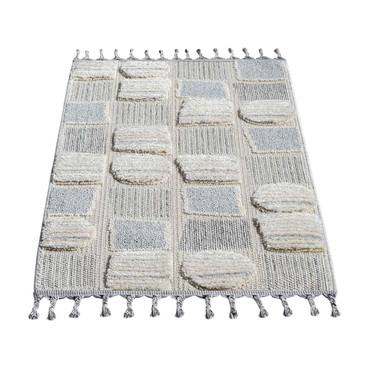 Dywan z frędzlami Cut&Loop Boho-Chic Valora 9500 Szary 200x290