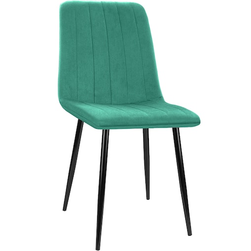 Krzesło tapicerowane do salonu jadalni klasyczne welurowe zielone