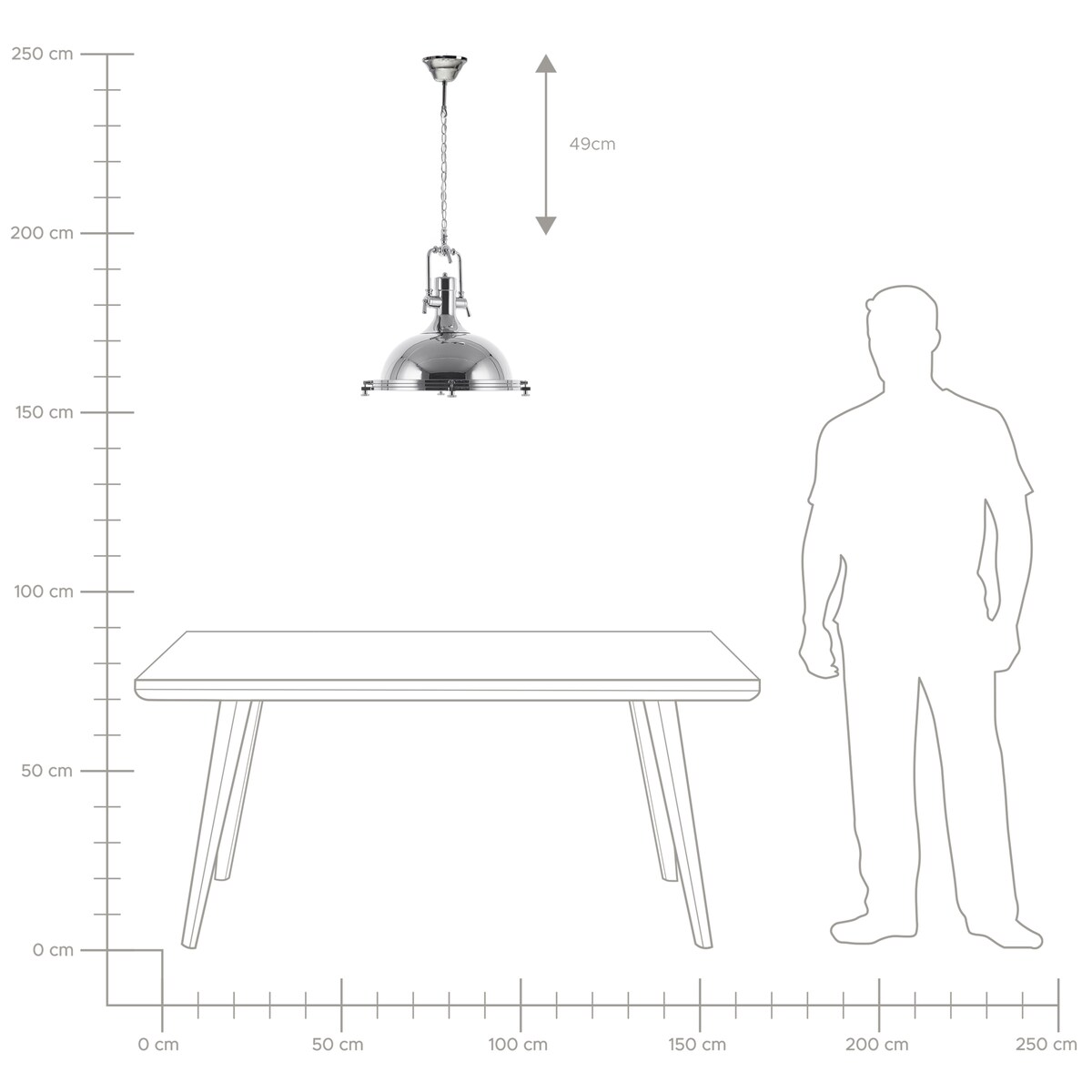 Lampa wisząca EBRON Metal Srebrny