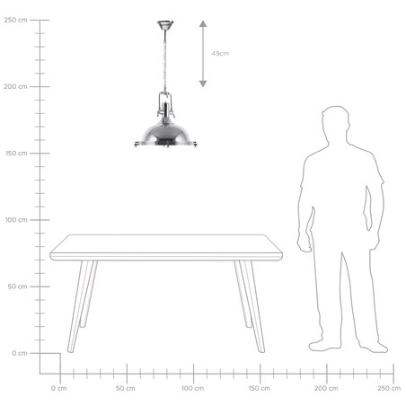 Lampa wisząca EBRON Metal Srebrny