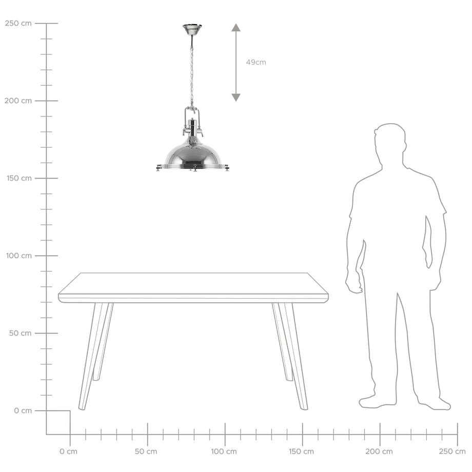 Lampa wisząca EBRON Metal Srebrny