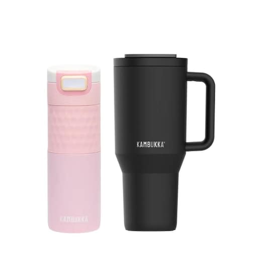 Kubek termiczny ze słomką Rio + kubek na kawę Etna Grip Kambukka Rider Pink
