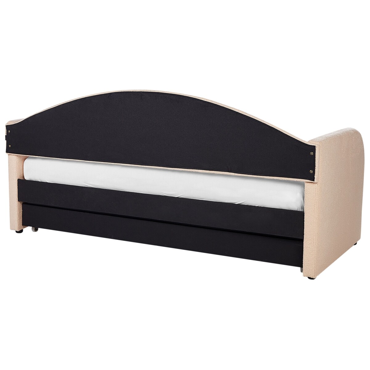 Łóżko wysuwane boucle 90 x 200 cm brzoskwiniowe EYBURIE