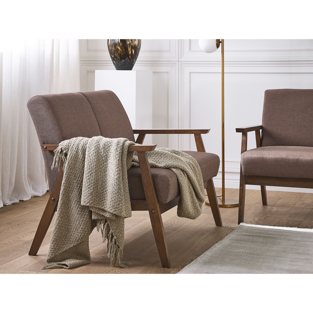 Sofa 2-osobowa brązowa ASNES