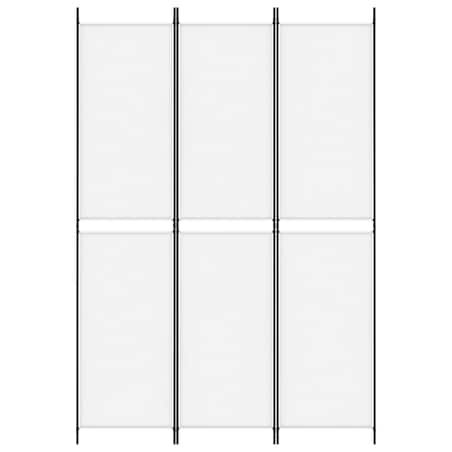 vidaXL Parawan 3-panelowy, biały, 150x220 cm, tkanina
