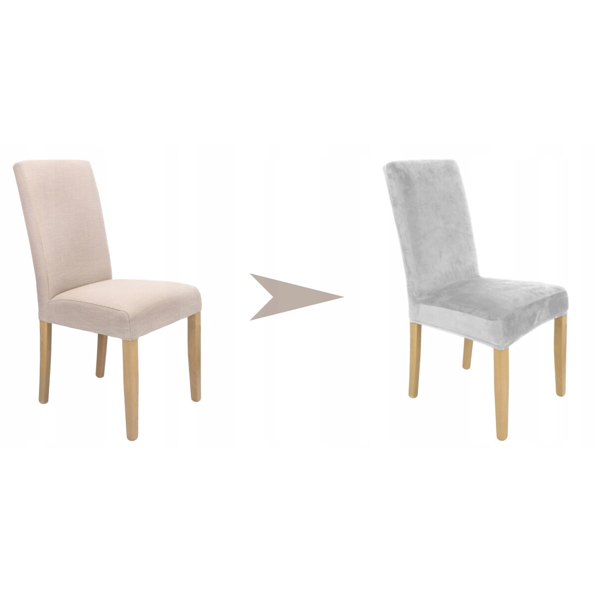 POKROWIEC NA KRZESŁO JASNY SZARY WELUR ELASTYCZNY [21WW]