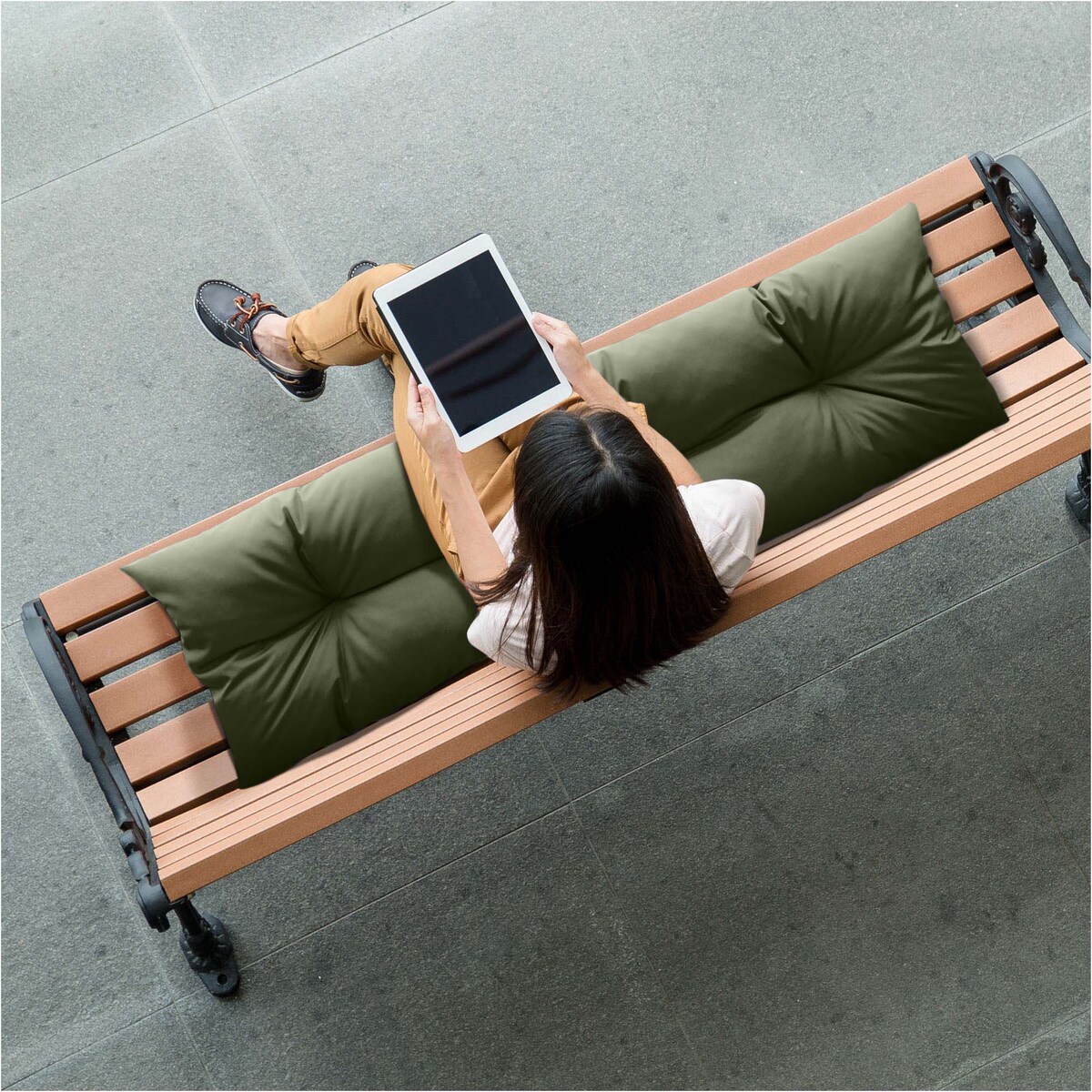 Poduszka Ogrodowa Na Huśtawkę Ławkę 120X40 Cm Na Meble Palety Wodoodporna Zielona