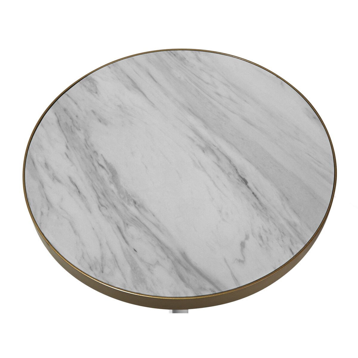 Stolik pomocniczy efekt marmuru biało-złoty RAMONA