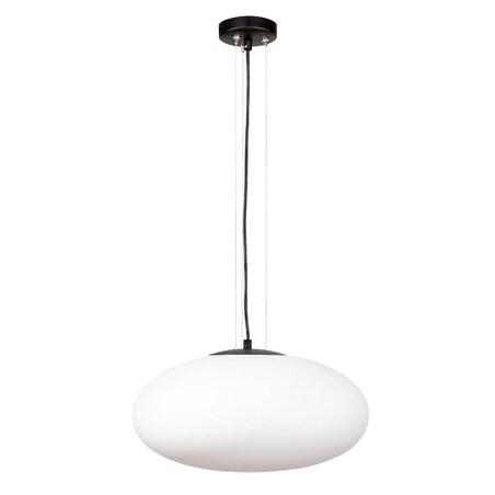 Wisząca lampa do jadalni Omi 1180 Zumaline kulista szklana biała czarna