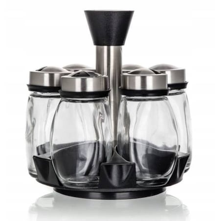 PRZYPRAWNIK pojemnik na przyprawy zestaw do kuchni stojak box 120 ml 6szt