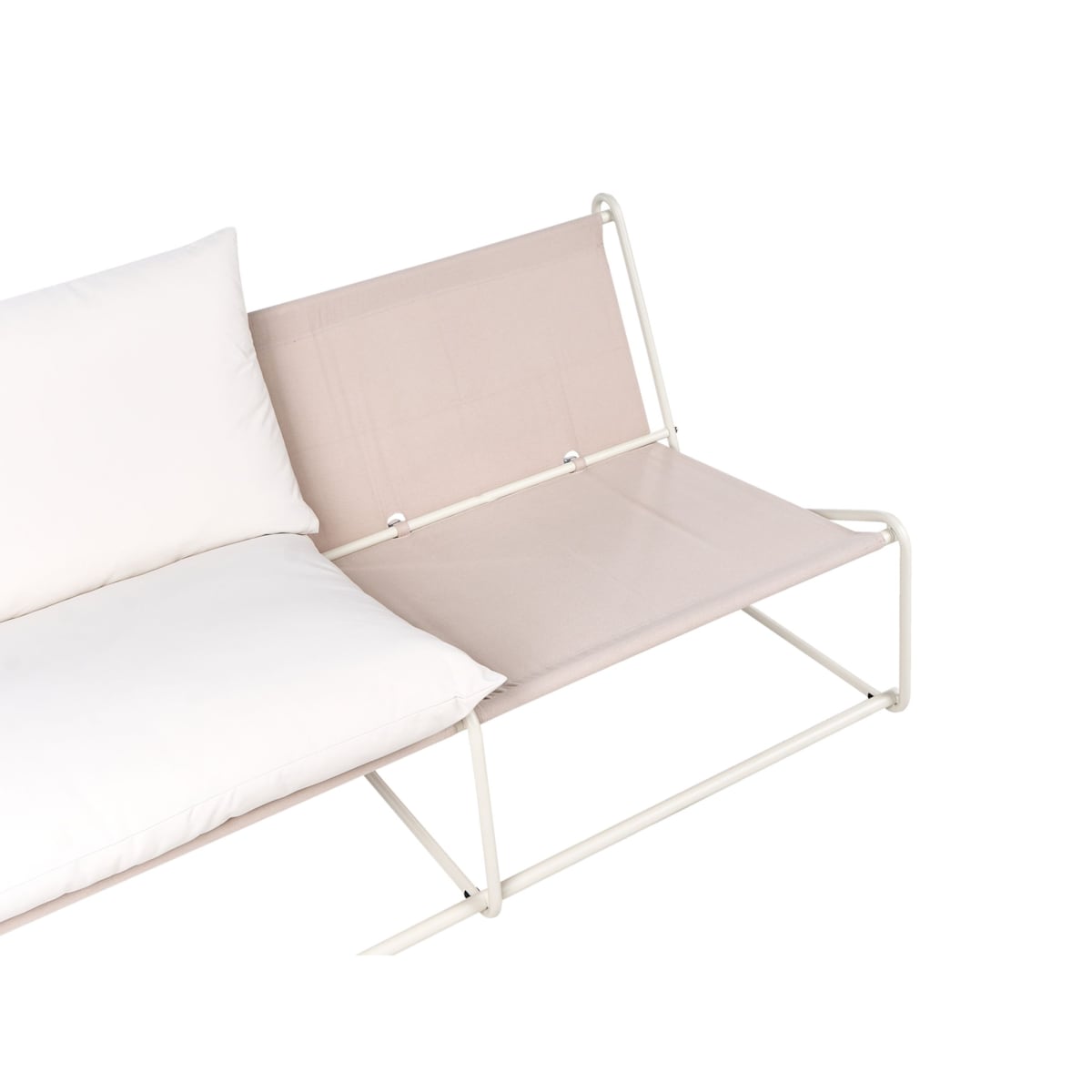 Sofa ogrodowa dla 2 osób PICO Metal Jasnobeżowy