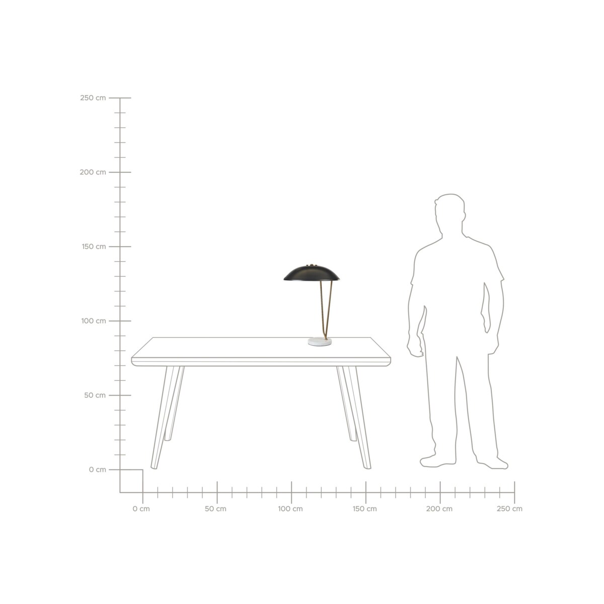 Lampa stołowa metalowa złota z czarnym DANTO
