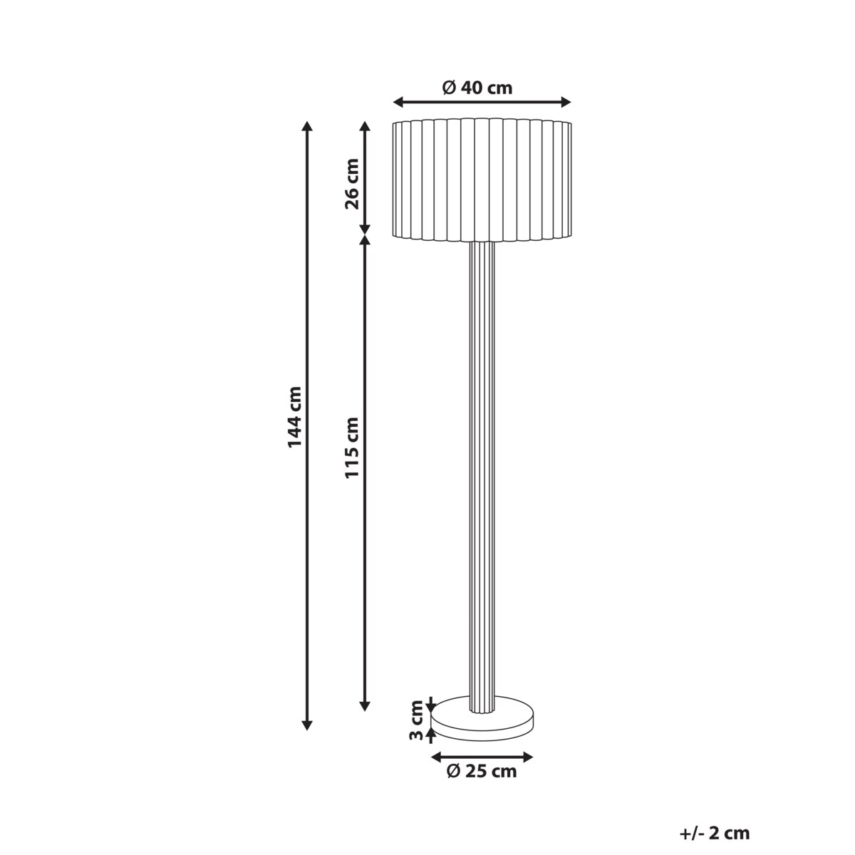 Lampa podłogowa BELESSA Drewno kauczukowe Jasnobeżowy