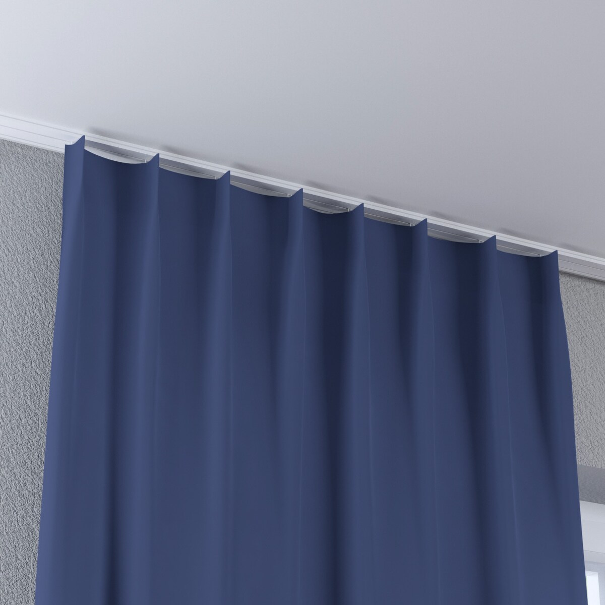 Zasłona na haczykach flex pojedynczych 130x260 granatowy