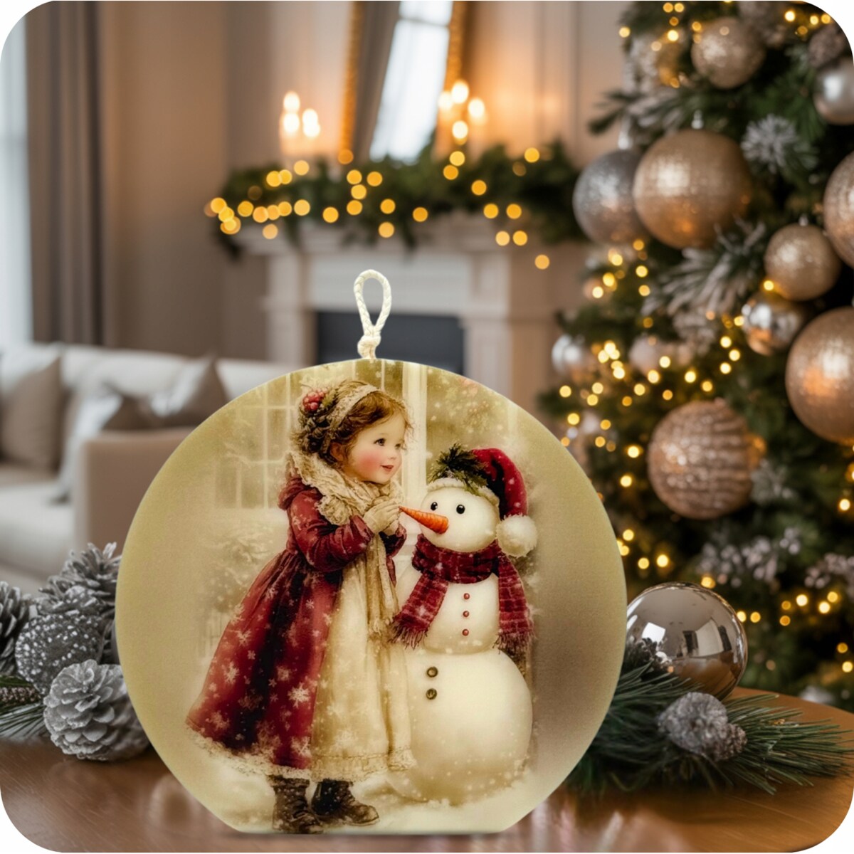 Prezent Święta Mikołajki Bałwan Świeca Boże Narodzenie Prezent pod Choinkę