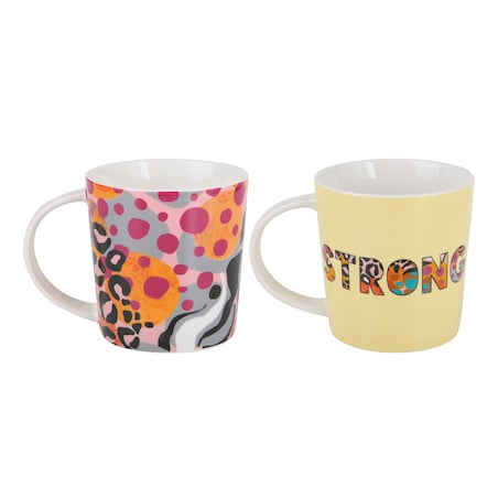 Zestaw 2 kubków Be Fierce, strong, 380 ml