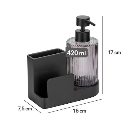 Organizer łazienkowy 17x16x7,5cm z dozownikiem 420 ml APINA