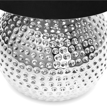 KONSIMO NIPER elegancka lampa stołowa srebrno-czarna