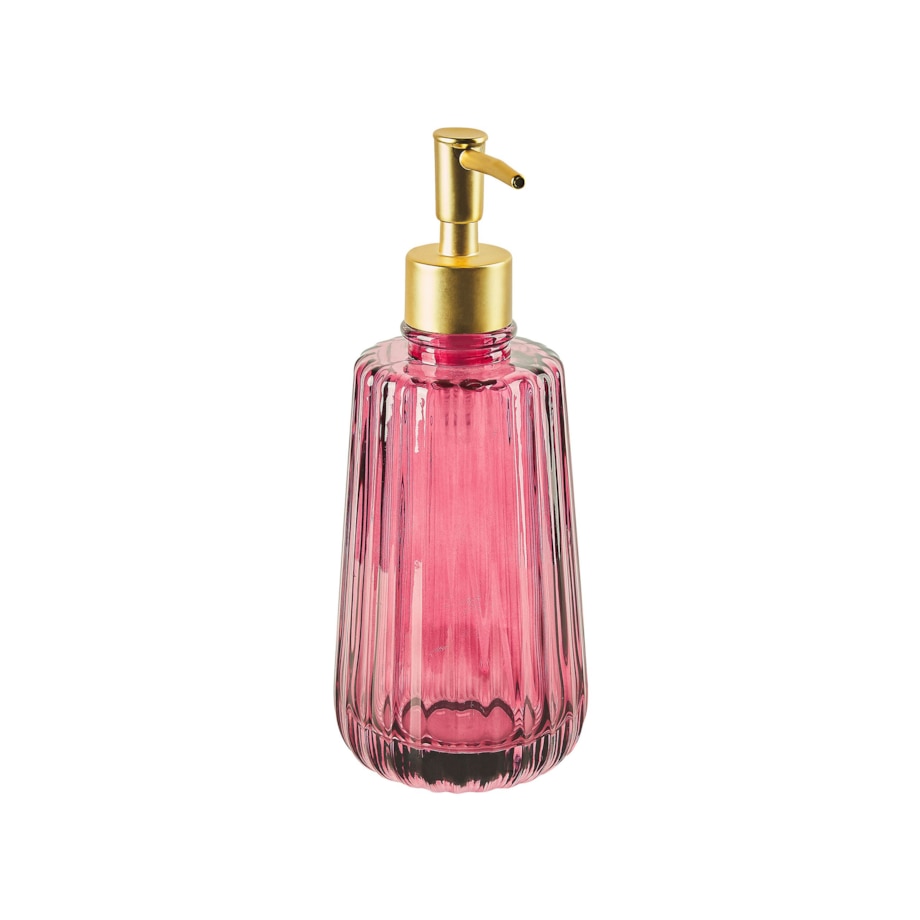 4-częściowy zestaw akcesoriów łazienkowych szklany różowy CARDENA