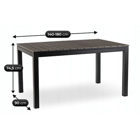 Zestaw Mebli Ogrodowych Na Taras Ogród Technorattan Czarny Popiel