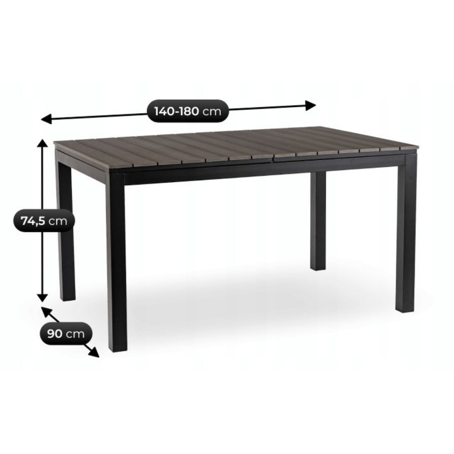 Zestaw Mebli Ogrodowych Na Taras Ogród Technorattan Czarny Popiel