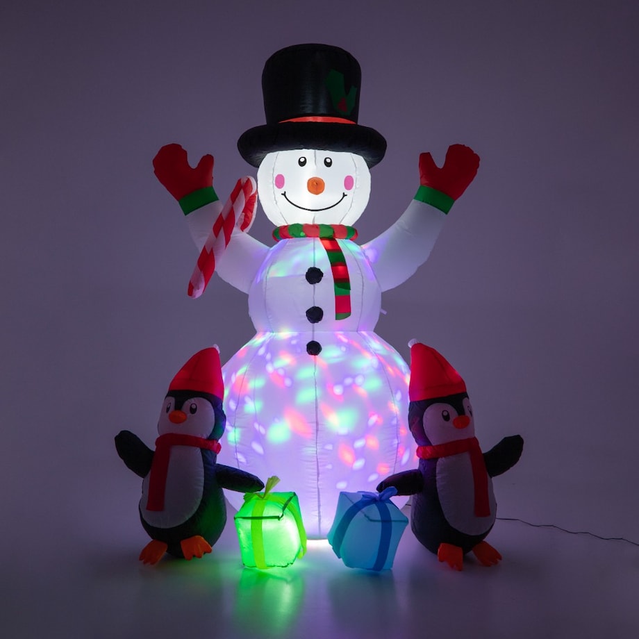 Bałwan Nadmuchiwany Świecący Duży Pompowany Led 180Cm Dmuchaniec