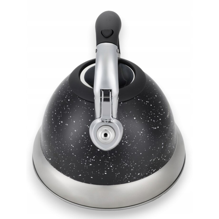 Duży Czarny Marmurkowy Czajnik Z Gwizdkiem Stalowy 3L Na Indukcję Gaz