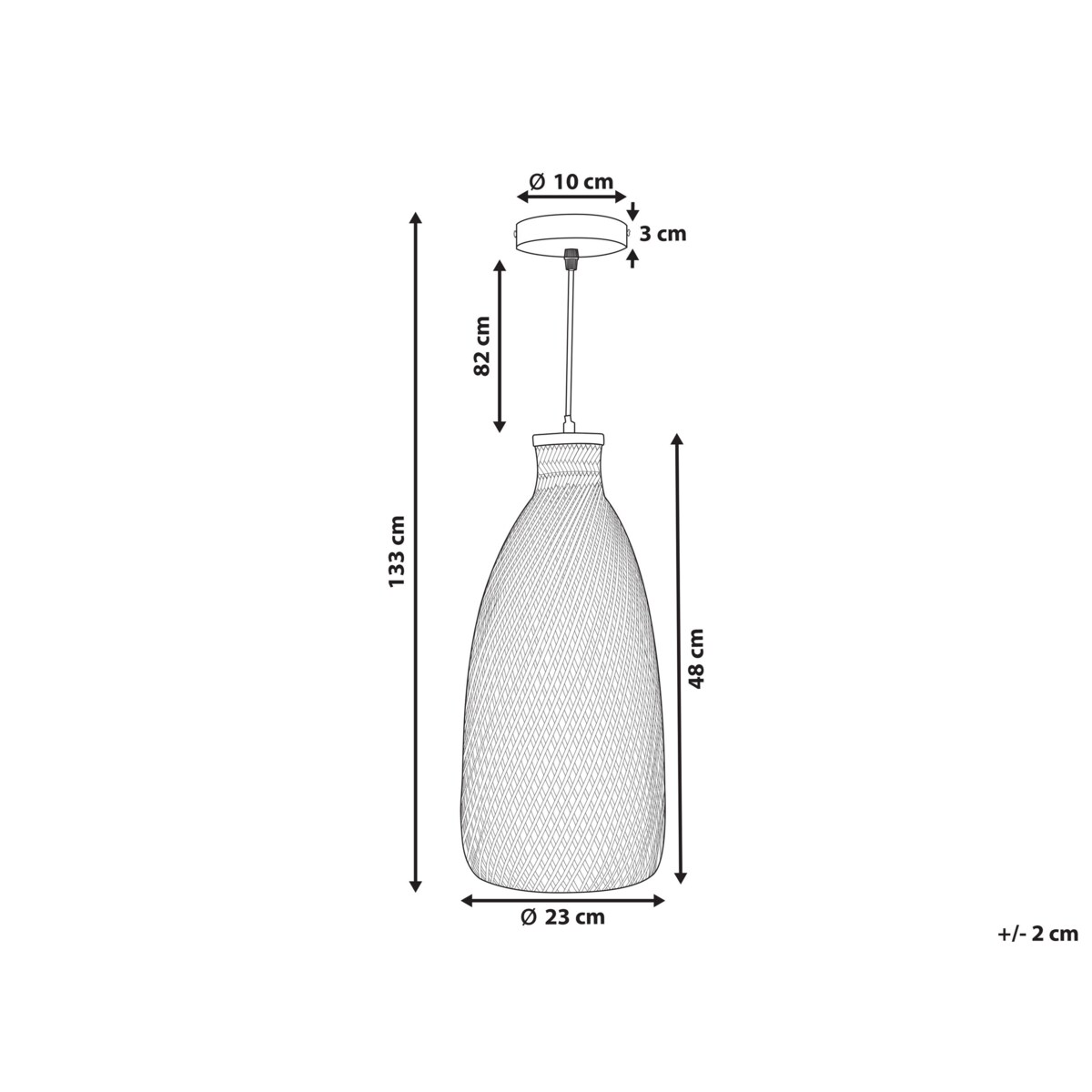 Lampa wisząca bambusowa jasne drewno LWELA