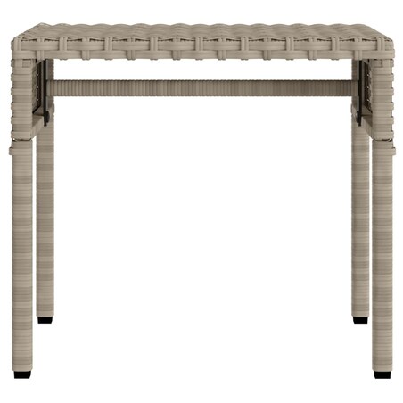 vidaXL Leżaki z zadaszeniem i stolikiem, 2 szt, jasnoszare, polirattan
