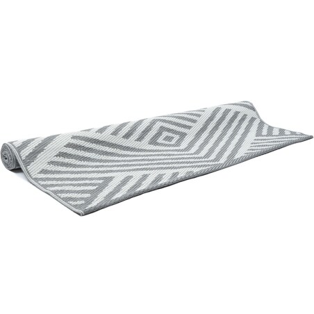 Dywan zewnętrzny tkany na płasko 120x170 cm e-floor geometryczny szary