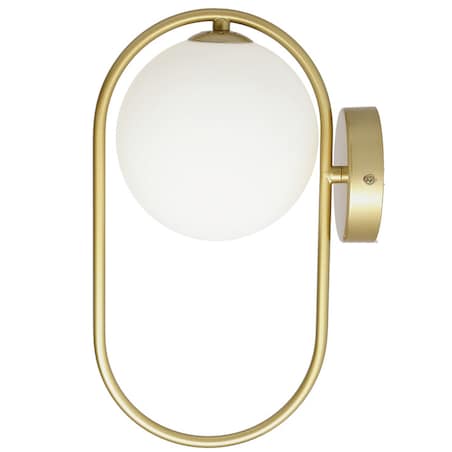 Kinkiet LAMPA ścienna CORDEL 21-73440 Candellux metalowa OPRAWA modernistyczna szklana kula ball mosiężna biała