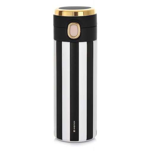 ELEGANCKI KUBEK TERMICZNY 350 ml na herbatę kawę prezent w pasy