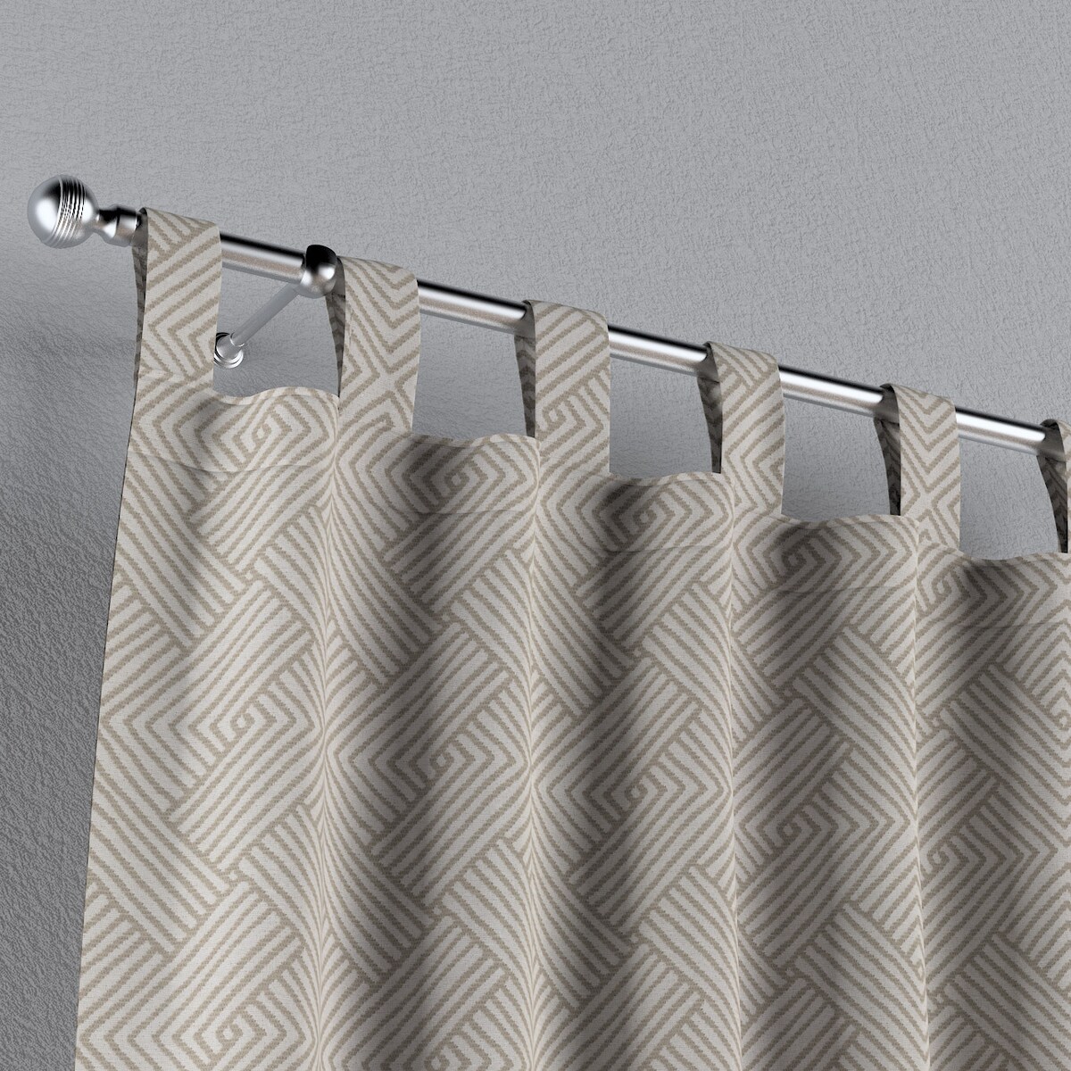 Zasłona na szelkach 1 szt. 130x245 beżowo-kremowe geometryczne wzory
