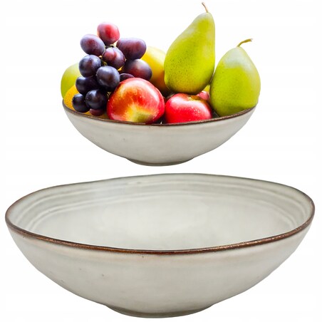 MISA MISKA NA OWOCE WARZYWA PATERA DUŻA ceramiczna 24cm szara kuchenna