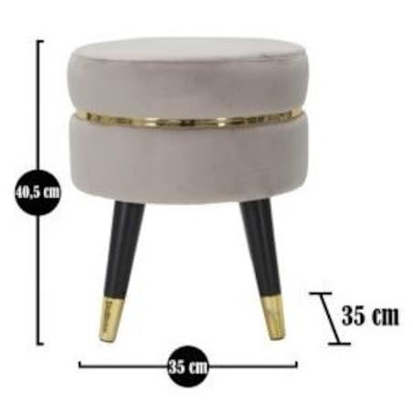 Pufa taboret dekoracyjny 40,5xØ35 cm PARIGI szary